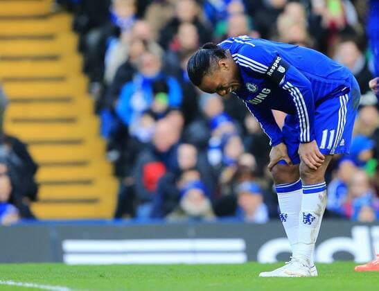 Chelsea s Didier Drogba looks on dejected FA Cup Fourth Round - Chelsea vs Bradford City - Stamford Bridge - England - 24th January 2015 - Picture David Klein Sportimage EDITORIAL USE ONLY. No use with unauthorised audio, video, data, fixture lists, club league logos or live services. Online in-match use limited to 120 images, no video emulation. No use in betting, games or single club league player publications.