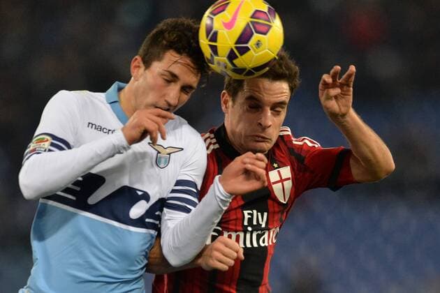 Danilo Cataldi Lazio, Giacomo Bonaventura Milan. Roma 24-01-2015 Stadio Olimpico. Football Calcio 2014 2015 Serie A. Lazio - Milan. Foto Antonietta Baldassarre Insidefoto AntoniettaxBaldassarre