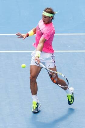 January 25, 2015: 3rd seed Rafael Nadal (ESP) in action in a 4th round match on day seven of the 2015 Australian Open grand slam tennis tournament at Melbourne Park in Melbourne, Australia. . Tennis 2015: Australian Open JAN 25 - ZUMAc04_