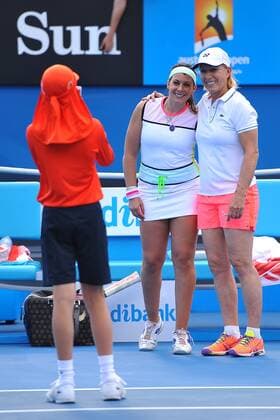 Marion Bartoli (FRA) Martina Navratilova (USA) TENNIS : Open d Australie - Melbourne - 25 01 2015 TennisMagazine Panoramlc 