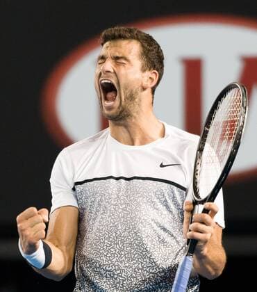 January 25, 2015: 10th seed Grigor Dimitrov (BUL) reacts after winning a game in the second set during a 4th round match on day seven of the 2015 Australian Open grand slam tennis tournament at Melbourne Park in Melbourne, Australia. Tennis 2015: Australian Open JAN 25 - ZUMAc04_