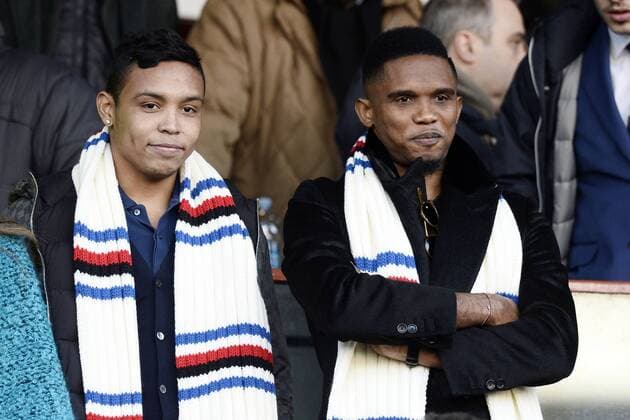 Db Genova 25 01 2015 - campionato di calcio serie A Sampdoria Genua vs US Palermo: Samuel Eto o-Luis Muriel 