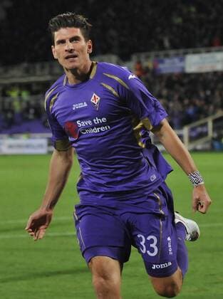 Florenz, Serie A - ACF Fiorentina (AC Florenz) vs AS Rom: Torjubel Mario GOMEZ -  xItalyxPhotox