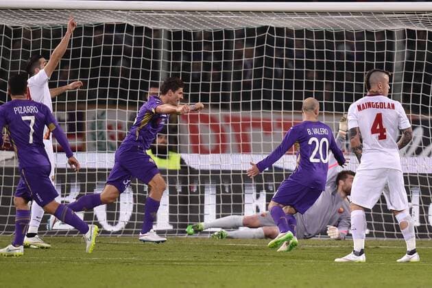 Mario Gomez Fiorentina Goal celebration 1-0 Firenze 25-01-2015 Stadio Artemio Franchi, Football Calcio Serie A ACF Fiorentina (AC Florenz) - AS Roma. andreaxstaccioli