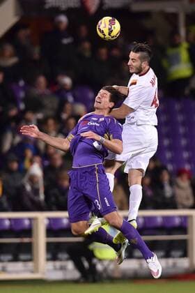 Mario Gomez Fiorentina. Kostas Manolas Roma Firenze 25-01-2015 Stadio Artemio Franchi, Football Calcio Serie A ACF Fiorentina (AC Florenz) - AS Roma. andreaxstaccioli