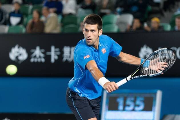 January 26, 2015: 1st seed Novak Djokovic (SRB) in action in a 4th round match on day eight of the 2015 Australian Open grand slam tennis tournament at Melbourne Park in Melbourne, Australia. . Tennis 2015: Australian Open JAN 26 - ZUMAc04_
