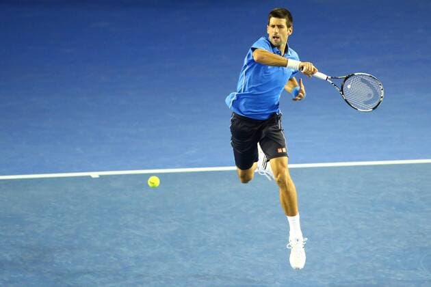 Novak Djokovic of Serbia prepares to return a shot in their men s singles fourth round match of the 2015 Australian Open tennis tournament in Melbourne, Victoria, Australia, 26 January 2015.  20150126_19328