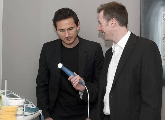 English professional footballer Frank Lampard and Carl Todd pictured as he officially opens the new Carl Todd Clinic in Swindon. . JANUARY 26th 2015  RWNx15264