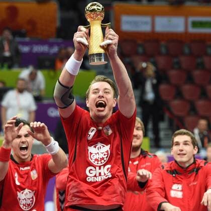 Handball Weltmeisterschaft 2015 Qatar - Doha Weißrussland vs. Tschechien, Filip Jicha, President s Cup Winner