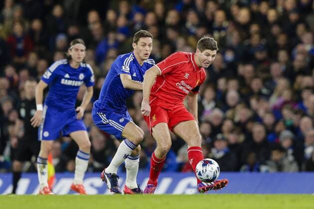 Aktuell FuÃŸball, England, League Cup, Halbfinale, FC Chelsea - FC Liverpool 27.01.2015. London, England. Capital One Cup Semi-Final 2nd leg. Chelsea versus Liverpool. Liverpool& x2019;s Steven Gerrard in action xCraigxMercerx  ActionPlus11593012