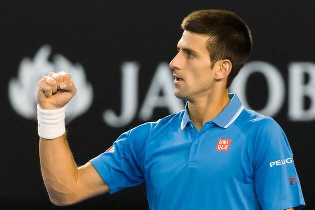 January 28, 2015: 1st seed Novak Djokovic (SRB) in action in a Quarterfinals match - ZUMAc04_