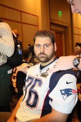 Aktuell American Football, NFL, Super Bowl XLIX, Media Day OT Sebastian Vollmer (Patriots) - Super Bowl XLIX New England Patriots Team-PK, Sheraton Arizona Grand Hotel