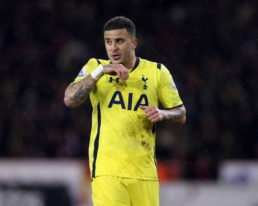 Kyle Walker of Tottenham on his return to Bramall Lane - League Cup Semi Final Second Leg - Sheffield Utd vs Tottenham - Bramall Lane Stadium - Sheffield - England - 28th January 2015 - Picture Simon Bellis Sportimage EDITORIAL USE ONLY. No use with unauthorised audio, video, data, fixture lists, club league logos or live services. Online in-match use limited to 120 images, no video emulation. No use in betting, games or single club league player publications.