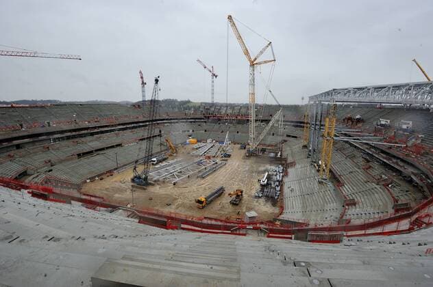 Aktuell Fußball, EM 2016, Bauarbeiten am neuen Stadion in Lyon - Stade des Lumieres 29 01 2015 FredericChambert Panoramic 