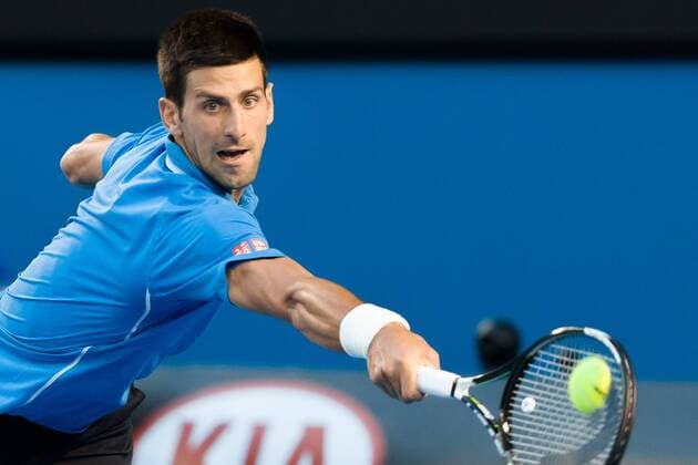 January 30, 2015: 1st seed Novak Djokovic (SRB) in action in a Semifinals match on day twelve of the 2015 Australian Open grand slam tennis tournament at Melbourne Park in Melbourne, Australia. : Australian Open JAN 30 - ZUMAc04_
