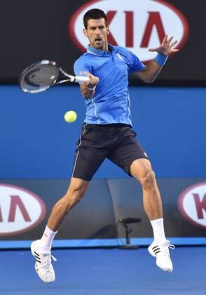 Jan. 30, 2015 - Melbourne, VICTORIA, AUSTRALIA - Serbia s Novak Djokovic in action during his semi final match on day 12 of the Australian Open tennis in Melbourne, Australia Tennis 2015 - Australian Open - Day 12 - ZUMAk106