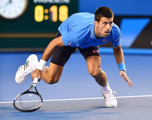Jan. 30, 2015 - Melbourne, VICTORIA, AUSTRALIA - Serbia s Novak Djokovic in action during his semi final match on day 12 of the Australian Open tennis in Melbourne, Australia Tennis 2015 - Australian Open - Day 12 - ZUMAk106