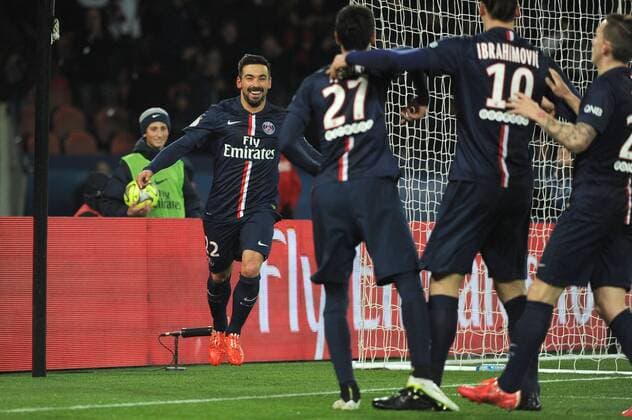 EZEQUIEL LAVEZZI (psg) - ATTITUDE - JOIE FOOTBALL : Paris SG vs Rennes - Ligue 1 - 30 01 2015 FEP Panoramic 