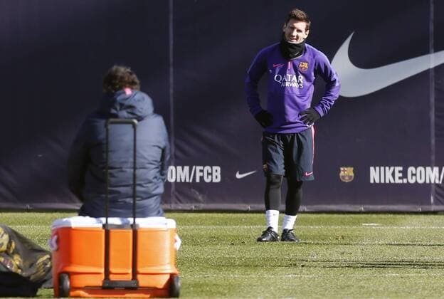 BARCELONA -31 january- SPAIN: Leo Messi and Luis Enrique in the FC Barcelona Barca training, held at the Ciudat Deportiva Joan Gamper, on January 31, 2015 Photo: Joan Valls Urbanandsport Cordon Press 