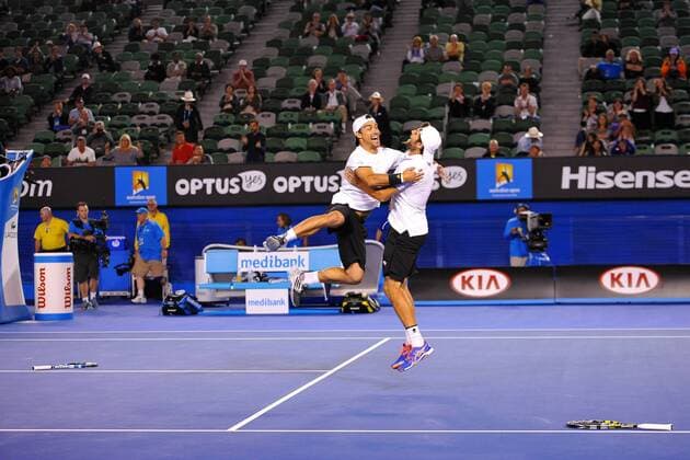 Fabio Fognini (ITA) Simone Bolelli (ITA) TENNIS : Australian Open 2015, Melbourne - Finale Doppel Herren - 31 01 2015 TennisMagazine Panoramlc 