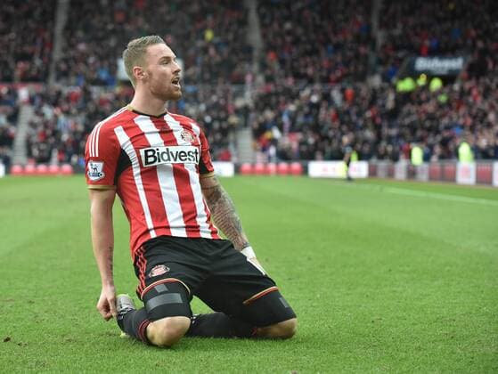 31.01.2015. Sunderland, England. Barclays Premier League. AFC Sunderland versus FC Burnley. Connor Wickham of AFC Sunderland celebrates scoring his goal xPeterxHaygarthx  ActionPlus11593697