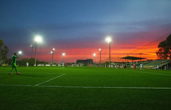 BELEK,TURKEY,31.JAN.15 - Testspiel FC AdmiraWackerMoedling vs KarpatyLviv, training camp, test match. Image shows an overview.