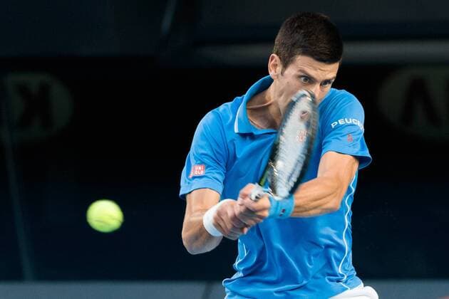 February 1, 2015: 1st seed Novak Djokovic (SRB) in action in the Men s Final match on day fourteen of the 2015 Australian Open grand slam tennis tournament at Melbourne Park in Melbourne, Australia. - ZUMAc04_