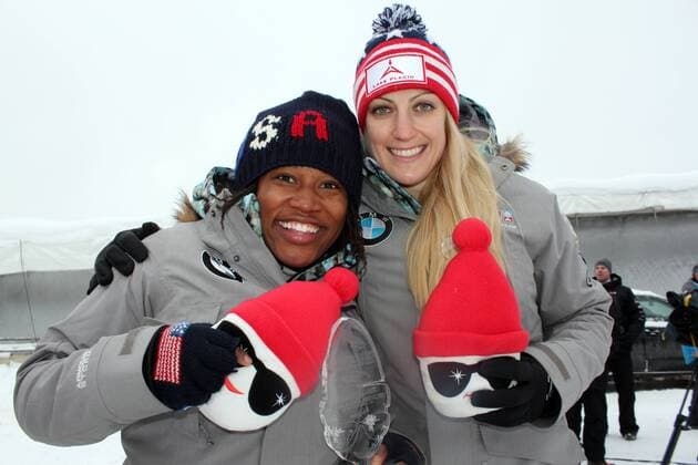 30.1.2015: La Plagne: Zweierbob-WC: Lauryn Williams + Jamie Greubel Poser (USA)