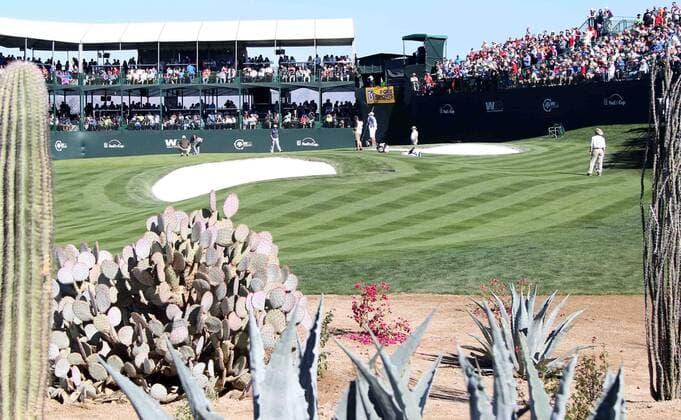 Feb. 1, 2015 - Scottsdale, Arizona, United States - General view of the 16th green during the final round of the Waste Management Phoenix Open at TPC at Scottsdale. PGA Golf Herren Golf 2015 - Waste Management Phoenix Open - Final Round - ZUMAw109