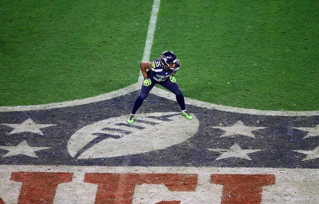 01 February 2015: Seattle Seahawks strong safety DeShawn Shead 35 lines up for a kickoff during the second half of Super Bowl XLIX between the Seattle Seahawks and the New England Patriots at University of Phoenix Stadium in Glendale, Az. The New England Patriots beat the Seattle Seahawks 28-24. NFL American Football Herren USA FEB 01 Super Bowl XLIX - Patriots v Seahawks Icon3171502013060 EDITORIAL USE ONLY