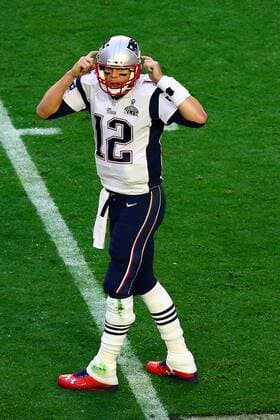 01 FEB 2015: New England Patriots Quarterback Tom Brady (12) during the first quarter of Super bowl XLIX. The New England Patriots defeat the Seattle Seahawks 28-24 in Super Bowl XLIX at University of Phoenix Stadium in Glendale Arizona.New England Patriots Quarterback Tom Brady (12) was also named the game MVP. NFL American Football Herren USA FEB 01 Super Bowl XLIX - Patriots v Seahawks Icon020115062 EDITORIAL USE ONLY