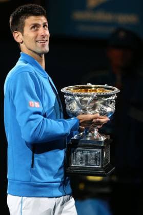 Novak Djokovic, SRB, after final at 2015 Australian Open in Melbourne, 01 02 2015; -