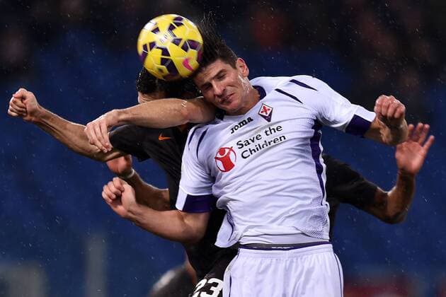 Davide Astori Roma, Mario Gomez Fiorentina Rom Coppa Italia AS Rom - ACF Fiorentina AC Florenz andreaxstaccioli