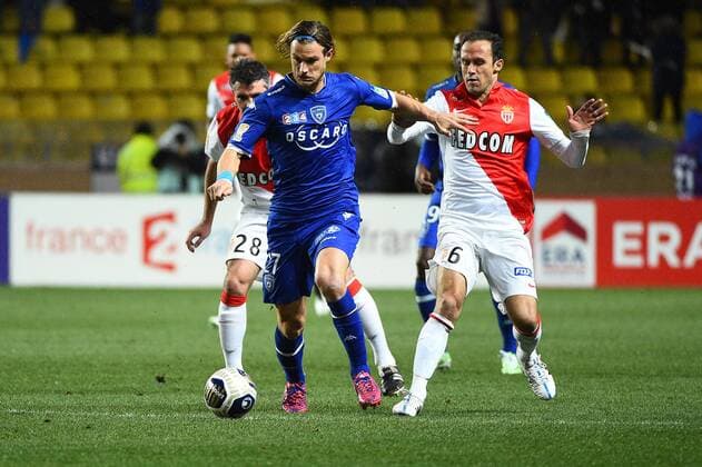 Guillaume GILLET (bas) - Ricardo CARVALHO (mon) FOOTBALL : AS Monaco vs SC Bastia - Coupe de la Ligue - 04 02 2015 FEP 
