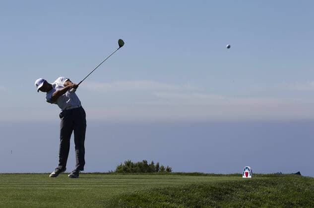 Feb. 5, 2015 - San Diego, California, U.S. - TIGER WOODS tees off the 13th tee North Course. Woods dropped out of the first round at the Farmers Insurance Open after his back gave him trouble. Golf 2015 - Farmers Insurance Open - Round 1 - ZUMAs44_