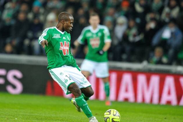 Tsafack Nguemo (saint etienne) FOOTBALL : Saint Etienne vs Lens - Ligue 1 - 06 02 2015 FredericChambert Panoramic 