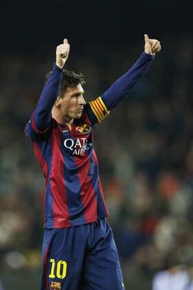 Lionel Messi (Barcelona), JANUARY 8, 2015 - Football Soccer : Messi celebrate after his goal on Spanish Copa del Rey match between FC Barcelona Barca 5-0 Elche CF at the Camp Nou Stadium in Barcelona, Spain. NOxTHIRDxPARTYxSALES.  (heha016848)