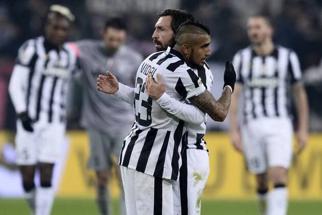 Db Torino 07 02 2015 Serie A, Juventus Turin vs AC Mailand: Schlussjubel Juventus 