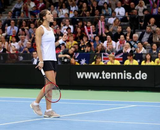 Stuttgart Tennis Fed Cup, Andrea Petkovic (GER) ballt erleichtert die Faust