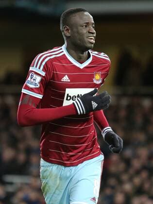 Aktuell FuÃŸball, England, Premier League, West Ham United - Manchester United 08.02.2015. London, England. Barclays Premier League. West Ham versus Manchester United ManU Cheikhou Kouyate celebrates his goal xJasonxHearnx  ActionPlus11595989