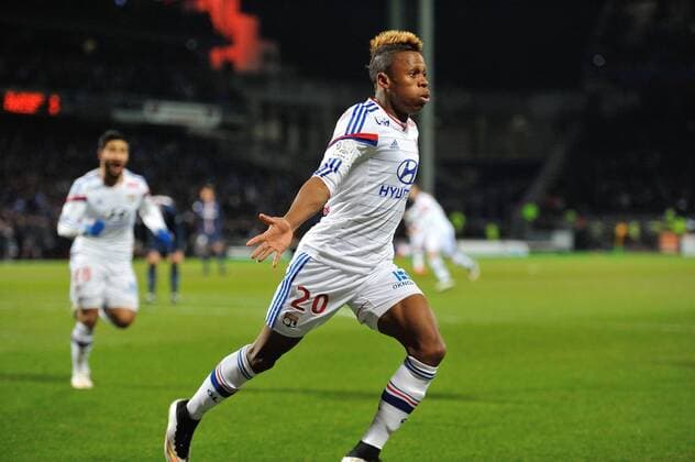 Aktuell Fußball, Frankreich, Ligue 1, Olympique Lyon - Paris St. Germain Joie de Clinton Njie (lyon) FOOTBALL : Lyon vs Paris Saint Germain - Ligue 1 - 08 03 2015 FredericChambert Panoramic 