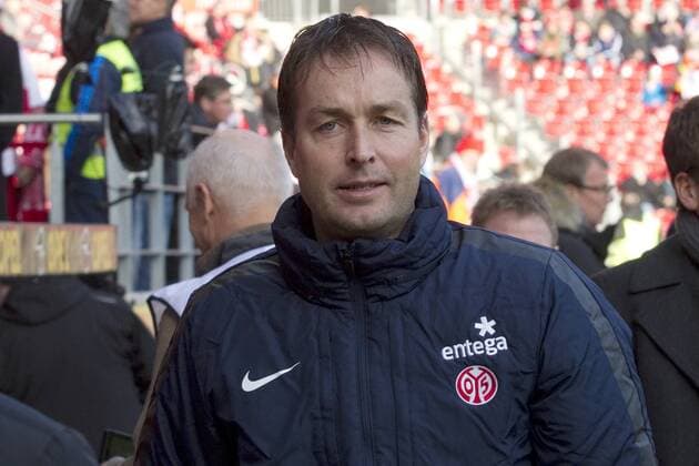Trainer Kasper HJULMAND (MZ) Fussball 1. Bundesliga, 20. Spieltag, 1. FSV Mainz 05 (MZ) - Hertha BSC Berlin (B) 0:2 am 07.02.2015 in Mainz Deutschland.