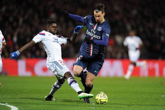 SAMUEL UMTITI (lyo) - Zlatan IBRAHIMOVIC (psg) FOOTBALL : Lyon vs Paris SG - Ligue 1 - 08 02 2015 FEP Panoramic 