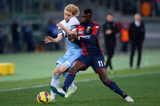 As Roma 09 02 2015 - campionato di calcio serie A Lazio Rom vs CFC Genua 1893 FC: Dusan Basta-Edenilson 