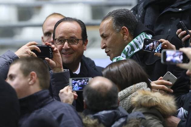 Francois Hollande ( President de la Republique Francaise ) - Red Star Football Club 93 Paris vs AS St Etienne - Coupe de France - 10 02 2015 - GwendolineLeGoff 