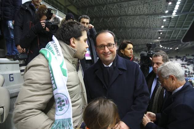 Francois Hollande ( President de la Republique Francaise ) - Red Star Football Club 93 Paris vs AS St Etienne - Coupe de France - 10 02 2015 - GwendolineLeGoff 