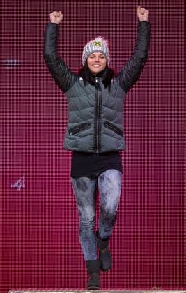 12.02.2015, Solaris Placa, Vail, USA, FIS Weltmeisterschaften Ski Alpin, Damen, Riesenslalom, Siegerehrung, im Bild celebrates on podium during the award ceremony for the ladie s Giant Slalom of FIS Ski World Championships 2015 at the Solaris Placa in Vail, United States on 2015 02 12.  EX_GRO  