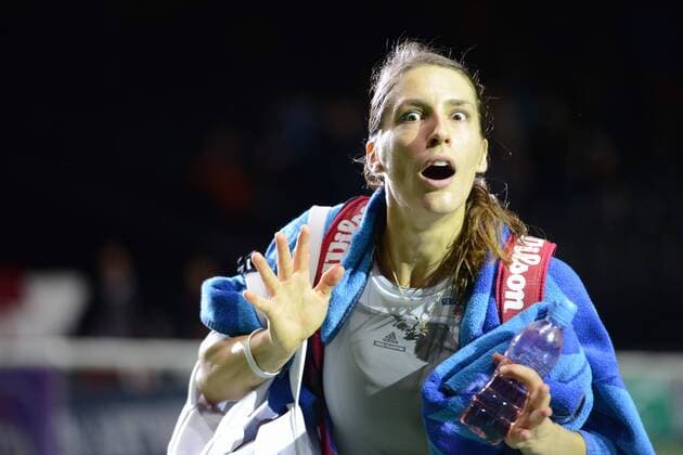 Feb. 13, 2015 - Antwerp, Belgium - ANDREA PETKOVIC after her quarterfinals match at the Antwerp Sportpaleis in Antwerp Belgium on Friday 13 February 2015 Tennis 2015 - BNP Paribas Fortis Diamond Games - Day 4 - ZUMAl132