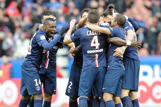 EQUIPE DE FOOTBALL DU PSG - BLAISE MATUIDI (psg) - ATTITUDE - JOIE FOOTBALL : Paris SG vs Caen - Ligue 1 - 14 02 2015 FEP Panoramic 
