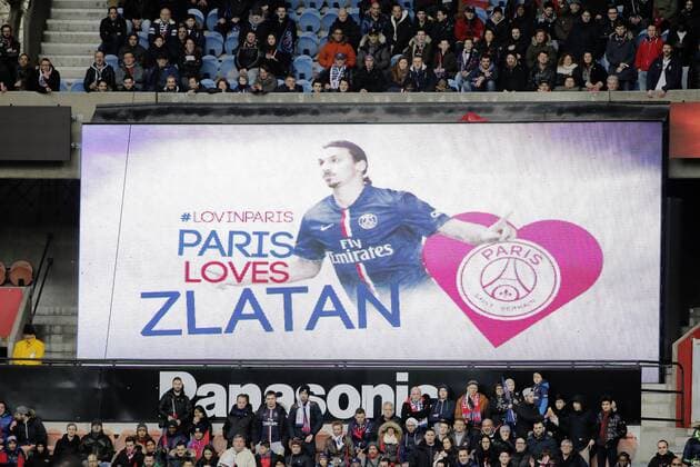 PARIS LOVES ZLATAN on Valentines Day - FOOTBALL : Paris St Germain (PSG) vs SM Caen - Ligue 1 - 14 02 2015 StephaneAllaman Panoramic 